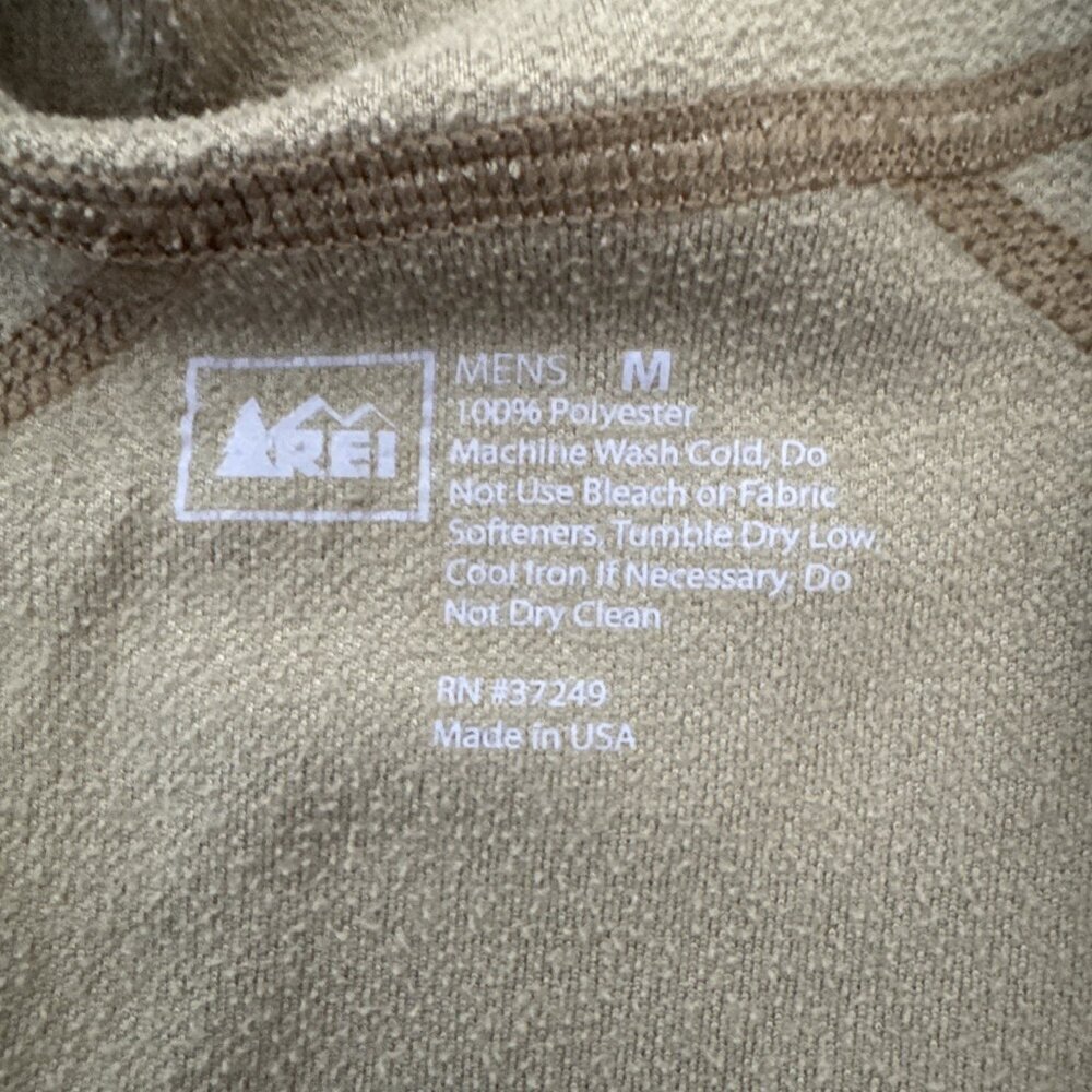 REI Quarter Zip Tech Shirt Men’s Soft Pullover Green MADE IN USA Size M - Picture 4 of 6